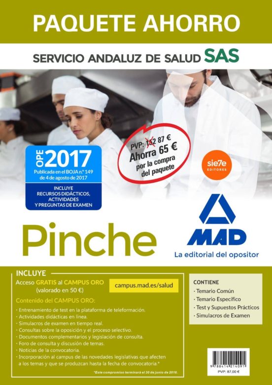 PAQUETE AHORRO PINCHE DEL SERVICIO ANDALUZ DE SALUD AHORRO DE 65