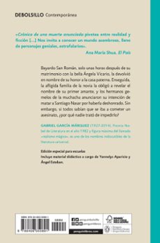 crónica de una muerte anunciada (ed. escolar)-gabriel garcia marquez-9788466350891