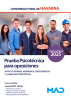 prueba psicotecnica para oposiciones de la administracion de la comunidad foral de navarra-9788414297001