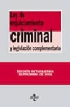 ley de enjuiciamiento criminal (textos legales nº 267)-victor moreno catena-jose antonio colmenero guerra-9788430944101