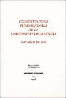 constitucions fundacionals de la universitat de valencia-9788437040301