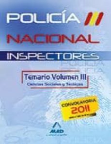 inspectores del cuerpo nacional de policia. temario volumen iii. ciencias sociales y tecnicas-9788467668001