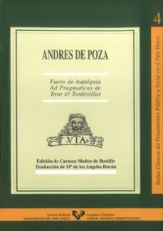 andres de poza fuero de hidalguia ad pragmaticas de toro & torde sillas-carmen muñoz de bustillo-9788475859101