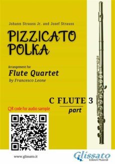 flute 3 part of "pizzicato polka" flute quartet sheet music (ebook)-9791222002101