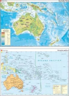 mapas murales  nº 31: australasia fisica, oceania politica-8429962001511