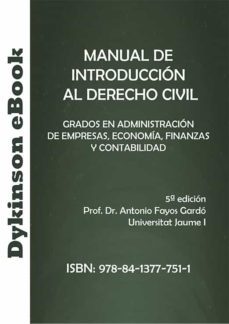 manual de introduccion al derecho civil. grados en administracion de empresas, economia y finanzas y contabilidad (ebook)-julio alvarez rubio-9788413777511