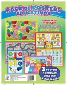 pack de posters educativos juego con los dinosaurios, un paseo por la ciudad y mucho mas-9788419011411