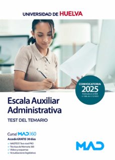 escala auxiliar administrativa de la universidad de huelva. test del temario-9791370283711