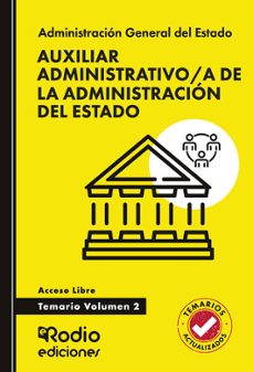 auxiliar administrativo a de la administracion del estado. temari o. volumen 2. acceso libre-ediciones rodio-9791387943011