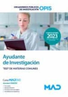 ayudante de investigacion. test del temario de materias comunes-9788414267721