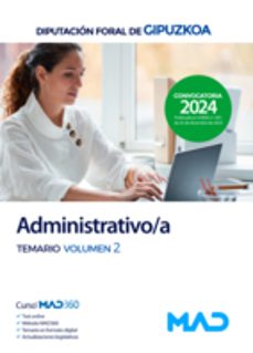 administrativo/a diputacion foral de gipuzkoa temario volumen 2-9788414279021
