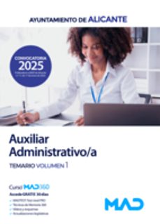 auxiliar administrativo/a del ayuntamiento de alicante. temario vol. 1-9788414293621