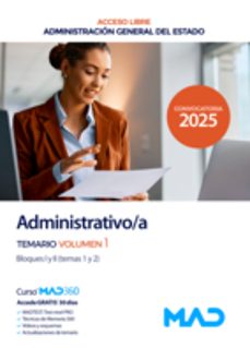 administrativo del estado. temario volumen 1 bloques i y ii-9788414299821