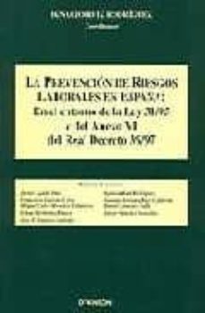 la prevencion de riesgos laborales en españa: en el entorno de la ley 31/95 y del anexo vi del real decreto 39/97-9788497721721