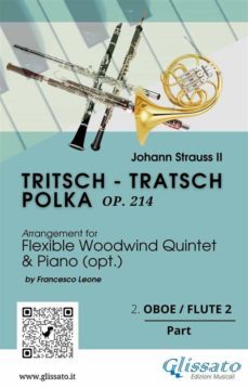 2. oboe/flute 2 part of "tritsch - tratsch polka" for flexible woodwind quintet and opt.piano (ebook)-9791220873321