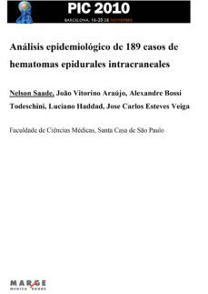 análisis epidemiológico de 189 casos de hematomas epidurales intracraneales (ebook)-9788415004431