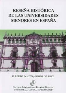 reseña historica de las universidades menores en españa-alberto panizo-9788484811831