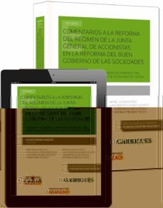 comentarios a la reforma del regimen de la junta general de accionistas en la reforma del buen gobierno de las sociedades-javier wenceslao ibañez jimenez-9788490596531