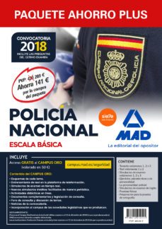 paquete ahorro plus escala basica policia nacional 2018. (temarios 1, 2 y 3; test 1 y 2; simulacros 1, 2 y 3;-9788414214541