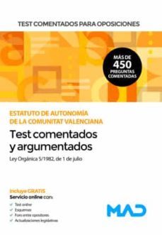 ley orgánica 5/1982, de 1 de julio, de estatuto de autonomía de la comunidad valenciana-9788414254141
