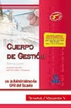 cuerpo de gestion de la administracion civil del estado. temario. volumen v. turno libre. administracion de recursos humanos-9788467622041