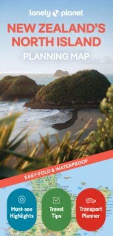 lonely planet new zealands north island planning map-9781788688451