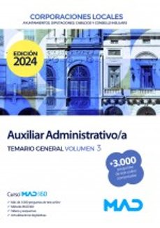 auxiliar administrativo de corporaciones locales. temario general vol. 3-9788414274651