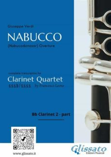 clarinet 2 part of "nabucco" overture for clarinet quartet (ebook)-9791220889551