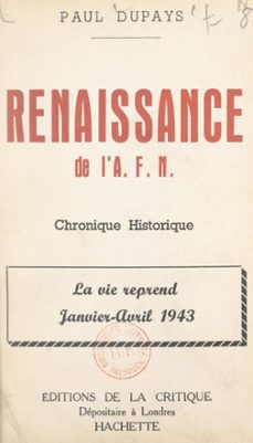 renaissance de l'a.f.n. (ebook)-paul dupays-9782307521761