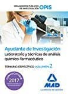 ayudantes de investigación de los organismos públicos de investigación. laboratorio y técnicas de análisis-9788414204061