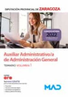 auxiliar administrativo de administración general de la diputación provincial de zaragoza. temario volumen 1-9788414254561