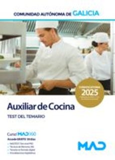 auxiliar de cocina de la administración general. test del temario-9788414298961