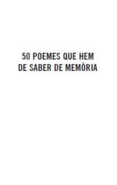 50 poemes que hem de saber de memoria-9788492907861