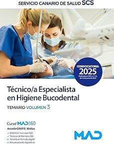 tecnico/a especialista en higiene bucodental del servicio canario de salud. temario volumen 3-9791370281861