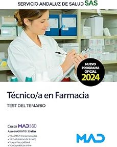 tecnico/a en farmacia. test comentados del servicio andaluz de salud (sas). test comentados-9788414287071