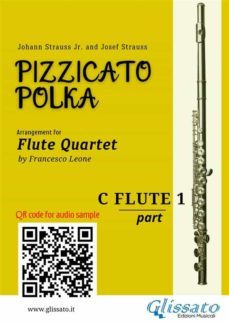 flute 1 part of "pizzicato polka" flute quartet sheet music (ebook)-9791222002071