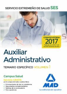 auxiliar administrativo del servicio extremeño de salud (ses): temario especifico (vol. 1)-9788414210581