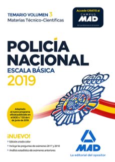 policia nacional escala basica: temario (vol. 3) materias tecnico -cientificas-9788414225981