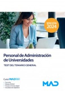 personal de administracion de universidades. test del temario general-9788414275481