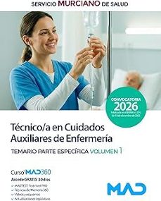 tecnico/a en cuidados auxiliares de enfermeria del servicio murci ano de salud (sms). temario especifico volumen 1.-9791370285081