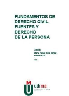 fundamentos de derecho civil: fuentes y derecho de la persona (2ª ed.)-9788445415191