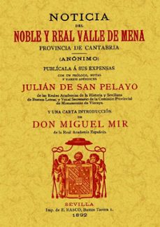noticia del noble y real valle de mena provincia de cantabria (ed . facsimil)-9788490011591