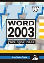 word 2003 para oposiciones-ivan rocha freire-9788466501521 word 2003 para oposiciones-ivan rocha freire-9788466501521