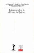 estudios sobre la critica del juicio-jose luis villacañas-9788477745341 estudios sobre la critica del juicio-jose luis villacañas-9788477745341