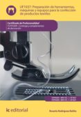 preparación de herramientas, máquinas y equipos para la confección de productos textiles. tcpf0309 - cortinaje y complementos de decoración (ebook)-rosario rodriguez baliña-9788483648551 preparación de herramientas, máquinas y equipos para la confección de productos textiles. tcpf0309 - cortinaje y complementos de decoración (ebook)-rosario rodriguez baliña-9788483648551