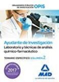 ayudantes de investigación de los organismos públicos de investigación. laboratorio y técnicas de análisis-9788414204061 ayudantes de investigación de los organismos públicos de investigación. laboratorio y técnicas de análisis-9788414204061