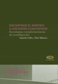 encontrar el sentido a los datos cualitativos (ebook)-9788497170161 encontrar el sentido a los datos cualitativos (ebook)-9788497170161