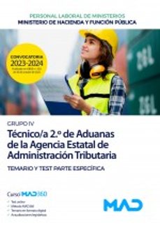 Descargar libros más vendidos gratis TÉCNICO/A 2º DE ADUANAS (GRUPO PROFESIONAL IV). AGENCIA ESTATAL DE ADMINISTRACIÓN TRIBUTARIA 9788414275801 de  RTF PDF MOBI (Spanish Edition)