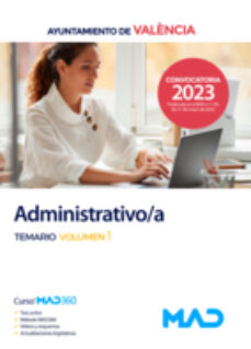 Ebook para la descarga de pruebas manual ADMINISTRATIVO/A. TEMARIO VOL 1 AYUNTAMIENTO DE VALENCIA en español de  FB2
