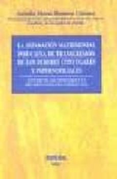Portada de LA SEPARACION MATRIMONIAL POR CAUSA DE TRANSGRESION DE LOS DEBERE S CONYUGALES Y PATERNOFILIALES: ESTUDIO DE LOS APARTADOS 1 Y 2 DEL ARTICULO 82 DEL CODIGO CIVIL